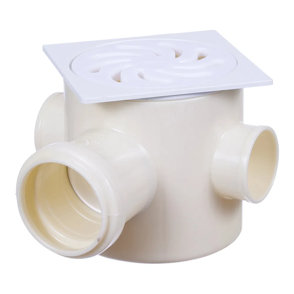 Caixa Sifonada para Grelha Amanco Vórtice Redonda 100 X 100 X 50 MM Branco