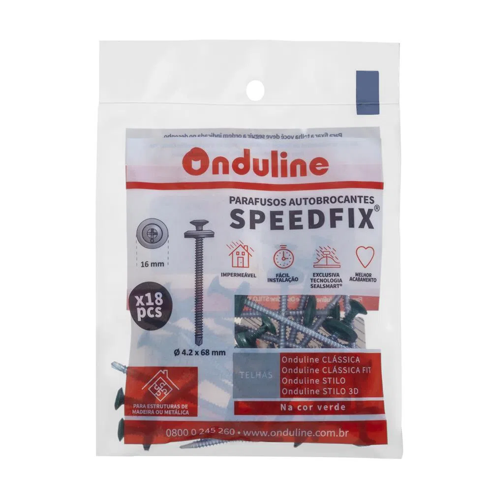 Kit de Parafusos Onduline Speedfix 4,2 X 68 MM Verde